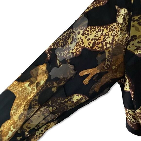 DUNDAS X Revolve dress Gloria Cats Print Gold Black Mini Short Sz XS NWT $348 - Picture 14 of 15